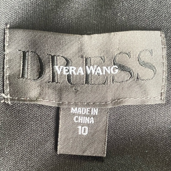 VERA WANG DRESS FRONT SLIT, OPEN BACK, SLEEVELESS GOWN, BLACK, SZ 10 - Picture 12 of 12